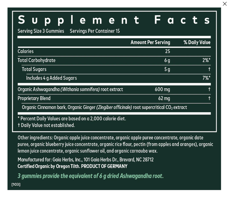 ASHWAGANDHA GUMMIES 45CT